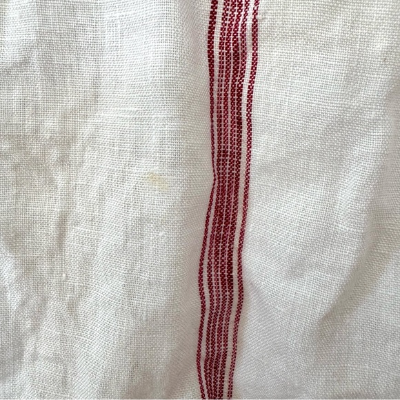 Reformation Relaxed Linen White and Red Striped Button Down Shirt Sz L - Picture 16 of 16